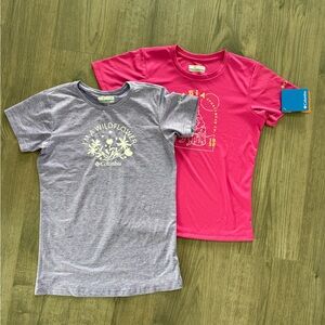 Bundle of NEW Columbia Kids' Heather Gray and Bright Pink Tees